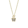 Gold necklace with a butterfly pendant on a white background-1