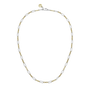 A sterling silver and ceramic coated brass mini circuit link chain necklace with a lobster clasp closure.-2