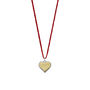Heart-shaped pendant on a red cord against a white background-1