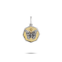 Gold and silver butterfly pendant on a white background-1