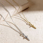 Peacemaker Cross Necklace - Gold Plate - 16"-4