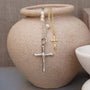 Peacemaker Cross Necklace - Gold Plate - 16"-3